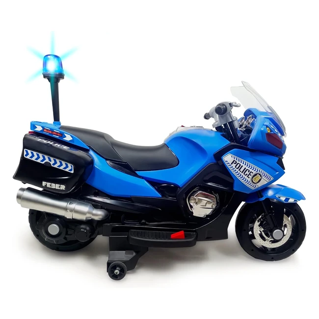 Feber Moto Polizia Azzurra 12V - Luci e Suoni - Bambini 3