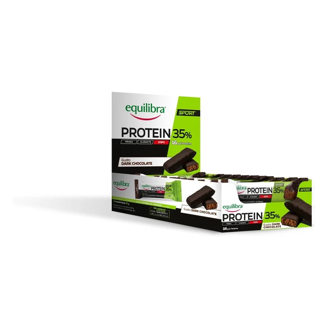 Equilibra Integratori Alimentari Barretta Protein 35 - Gusto Dark Chocolate - 24 Barrette da 45g