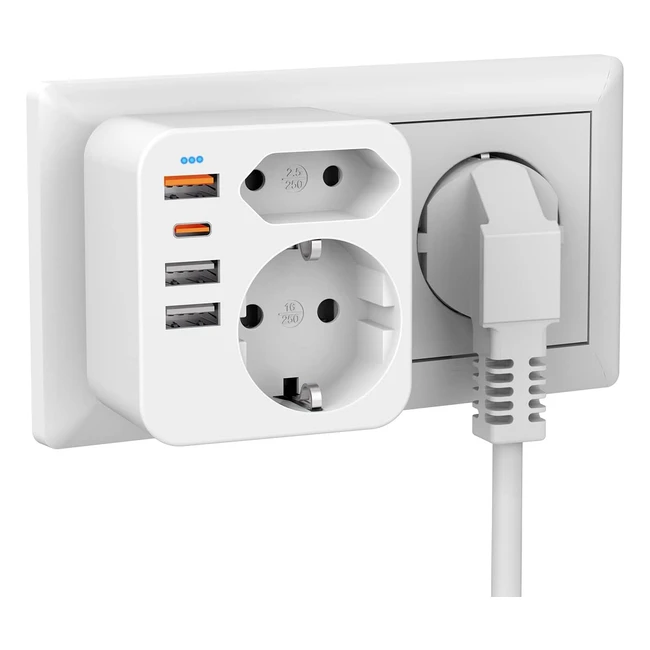 Ladrón Enchufes USB 6 en 1 con Carga Rápida - Compatible con Phone Pad - Hogar y Oficina