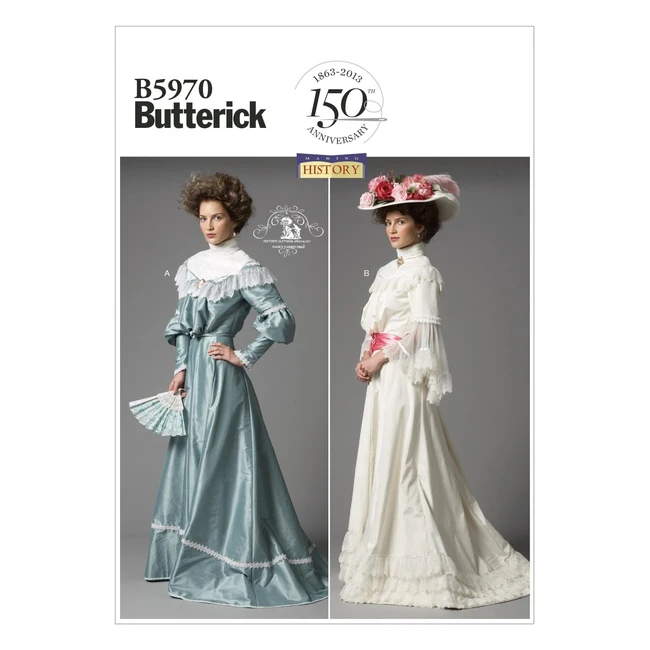 Patrones de costura para faldas y blusas de poca para mujer - Butterick B5970 F5