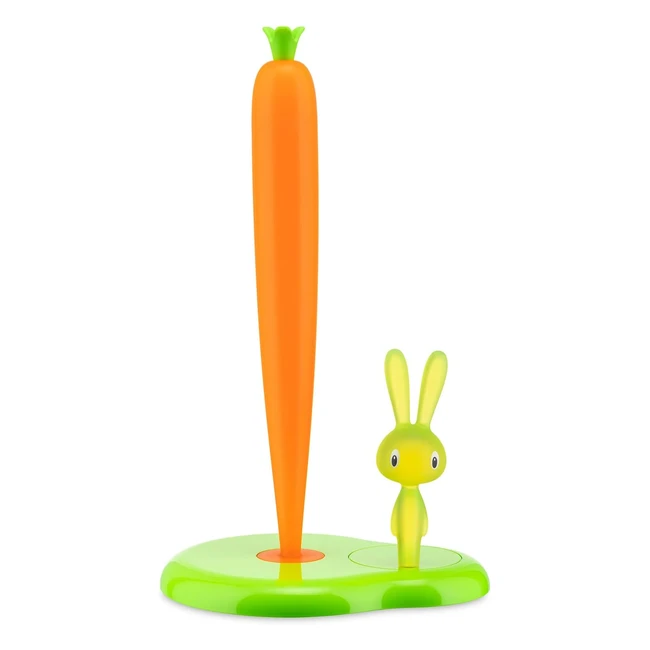 Porte-rouleau de papier de cuisine Alessi ASG42H GR Bunny Carrot en résine thermoplastique verte