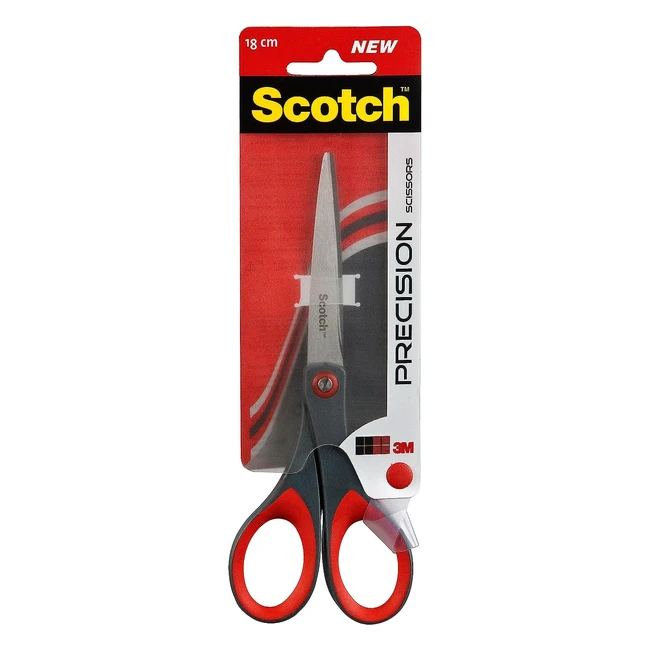 Scotch Precision Office Scissors, Stainless Steel Blades, 18cm, Ideal for Precise Cutting