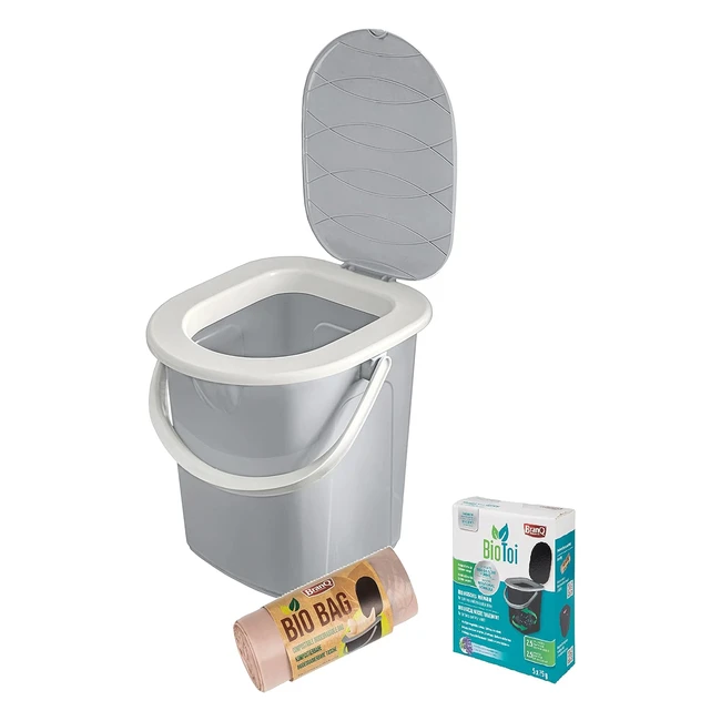 Lot de 3 toilettes de camping 22L - Marque Branq - Charge max 120kg - Sans BPA