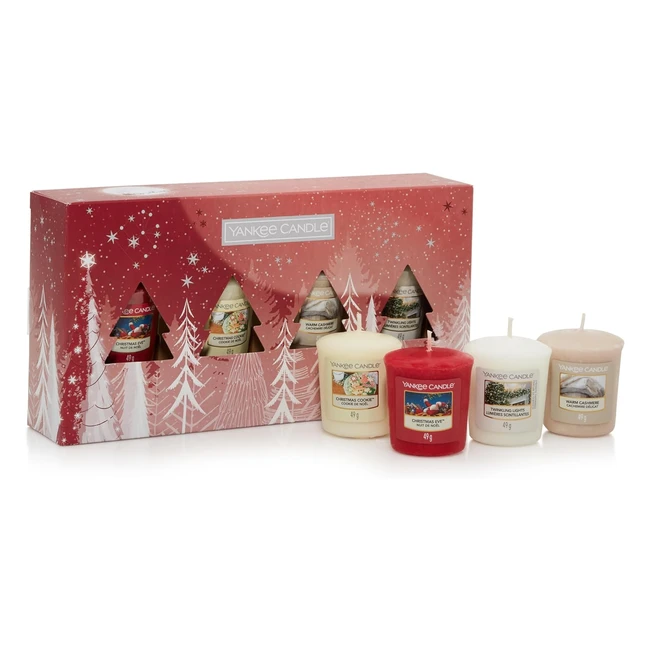 Yankee Candle Geschenkset 4 duftende Votivkerzen Bright Lights Collection - Weihnachtsgeschenke für Frauen