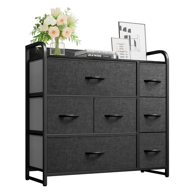 Yitahome Chest of Drawer - Fabric Dresser with 7 Drawers - Organizer Unit for Bedroom - Sturdy Steel Frame - Easy Pull Fabric Bins