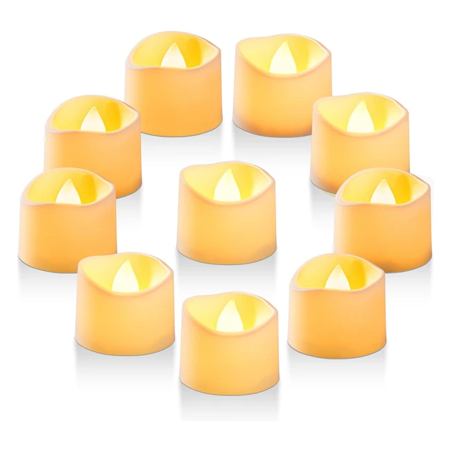 Homemory 12Pack Ivory White Battery Tea Lights - Longlasting, Flameless Flickering Candles