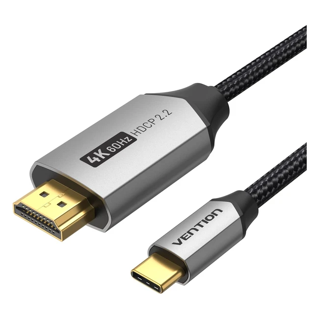 Vention USB C to HDMI Cable 1m 4K60Hz 2K120Hz 1080p144Hz Thunderbolt 3 Compatible