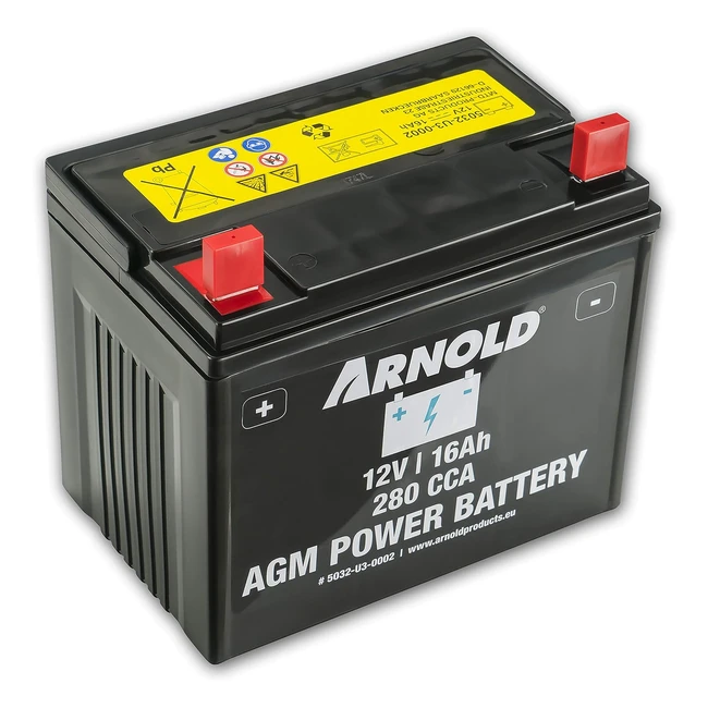 Batterie AGM 12V 16Ah 280CCA Arnold pour tondeuse autoporte AZ100