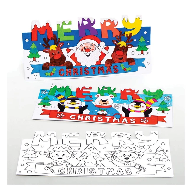 Cartes de Nol  colorier pour enfants - Paquet de 10 - Baker Ross AX472