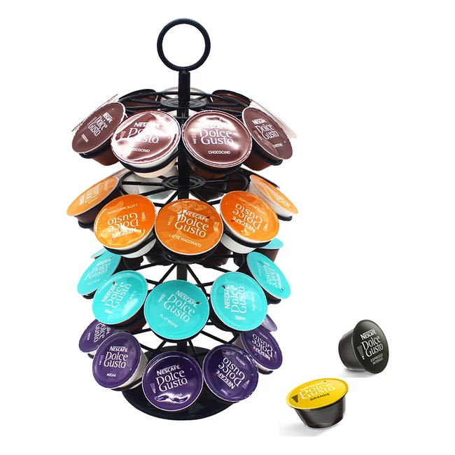 Wdmiya Coffee Pods Holder for Dolce Gusto - Rotating Rack for 36 Pcs - Stylish Design