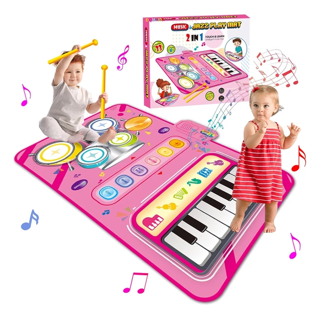 2-in-1 Music Mat for 1-5 Year Old Girls - Educational Toys for Toddlers - Perfect Gift for Birthday or Christmas