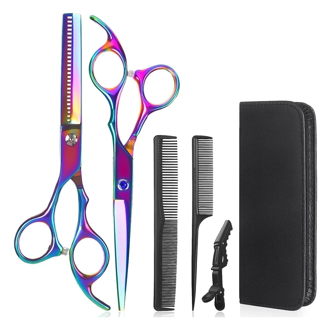 Lictin Hairdressing Scissors Set - 60 Inch - Professional Grade - Black Case Included