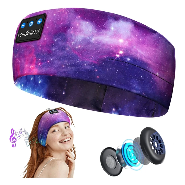 Casque Bluetooth LCDolida pour homme et femme - Casque de musique doux avec son HD et ultrafin pour sport, dormeurs latéraux et voyage