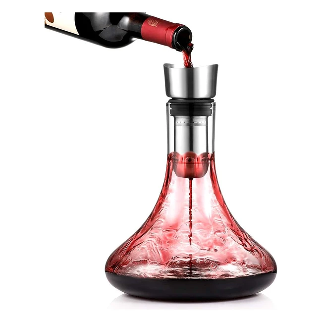 Carafe à vin en verre cristal Glastal avec aérateur intégré - 1800ml