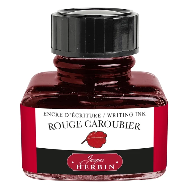 Jacques Herbin 13022T - Flacon d'encre 30ml pour styloplumes et stylos roller - Rouge Caroubier