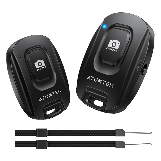 Atumtek 2 Pack Télécommande Bluetooth Selfie Sans Fil - Obturateur Distance pour Photos et Vidéos - Contrôle pour iOS et Android - Dragonne Incluse