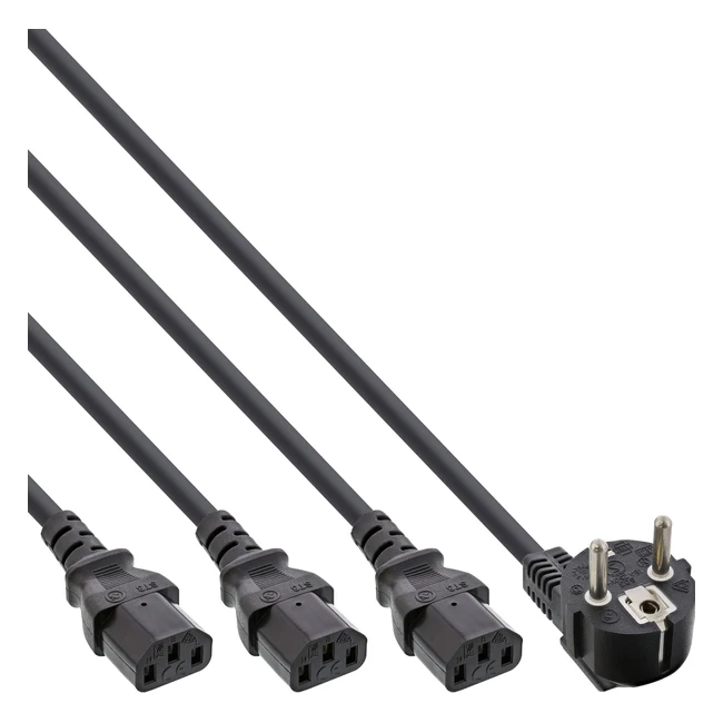Inline Y-Kabel 1x Schuko-Stecker auf 3x IEC 5m selbstklebend 16657i