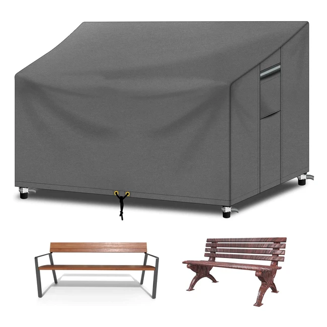 Waterproof 2 Seater Bench Cover - Richie | 600D Oxford Fabric | UV Protection | Heavy Duty | Grey