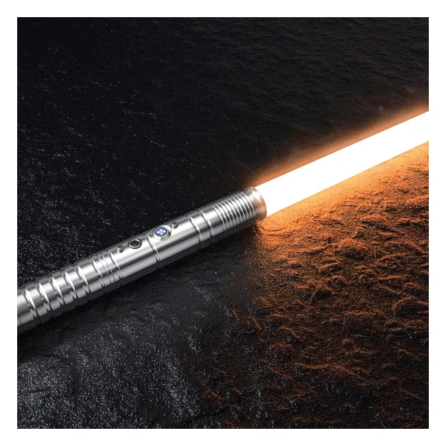 Spada Laser RGB 7 Colori con Suono di Combattimento - Metallo Argento - Regalo Cosplay Halloween Natale