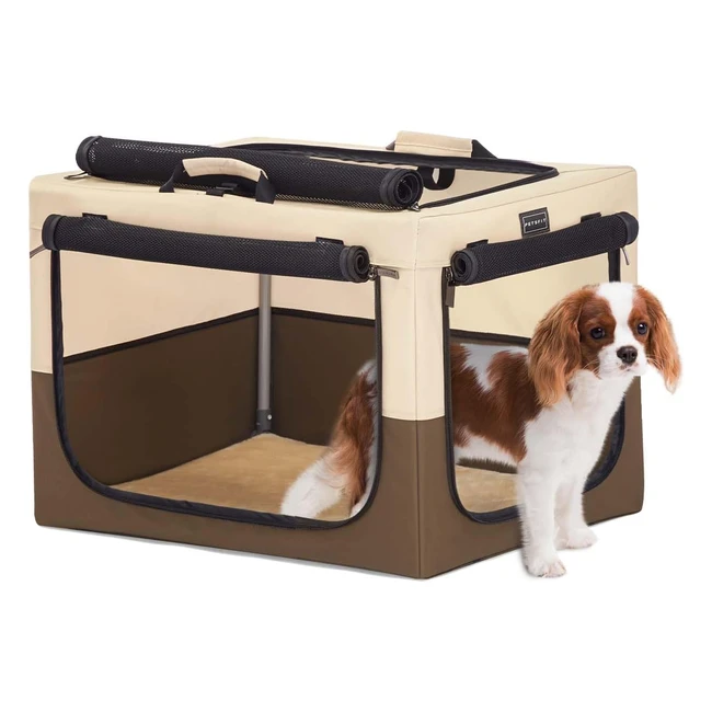 Petsfit Dog Crates 30inch Soft Sided Travel Crate - Thicken Plush Mat - Sturdy Frame