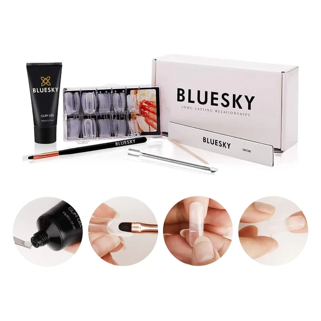 Bluesky Gum Gel Nail Extension Kit - Poly Gel Polish Starter Kit - Full Set for 