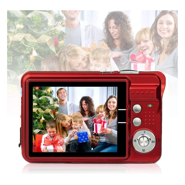 Digitalkamera 1080HD Fotoapparat 27 Zoll 18 MP Mini Digitalkamera mit 8-fachem Digitalzoom - Kompaktkamera für Kinder Erwachsene Studenten Anfänger - Rot
