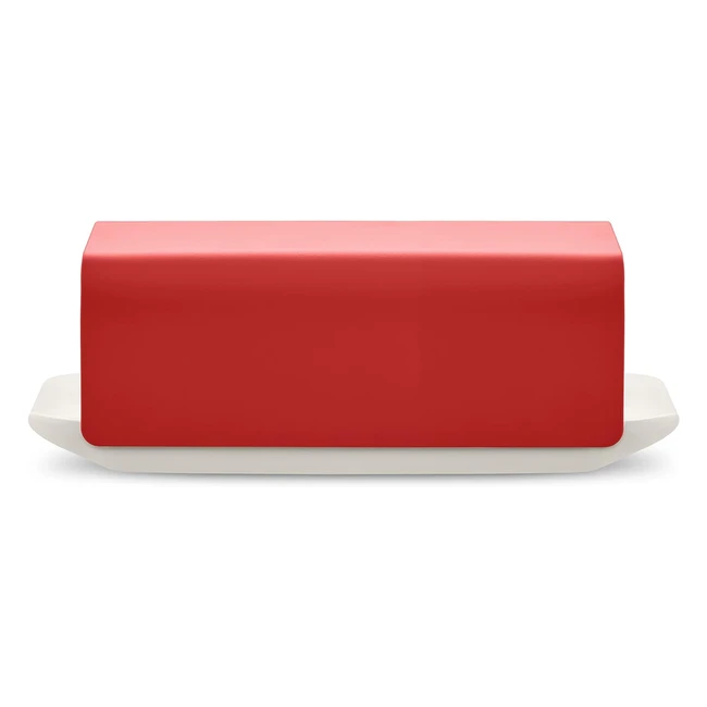 Alessi Mattina BG04R Design Butter Container - Porcelain with Stainless Steel Lid - Red