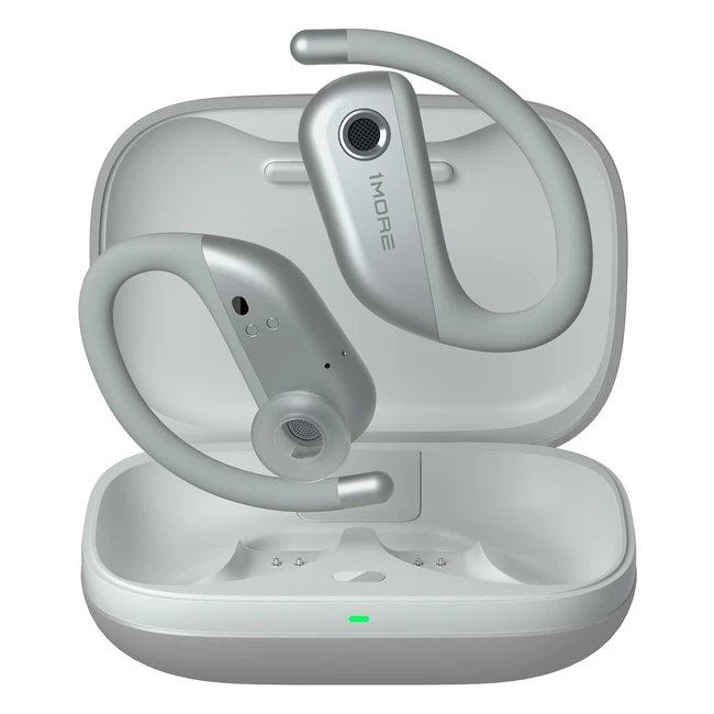 1more Fit S50 - Écouteurs Bluetooth sans fil avec microphone - Charge rapide - Autonomie 38h - Argent