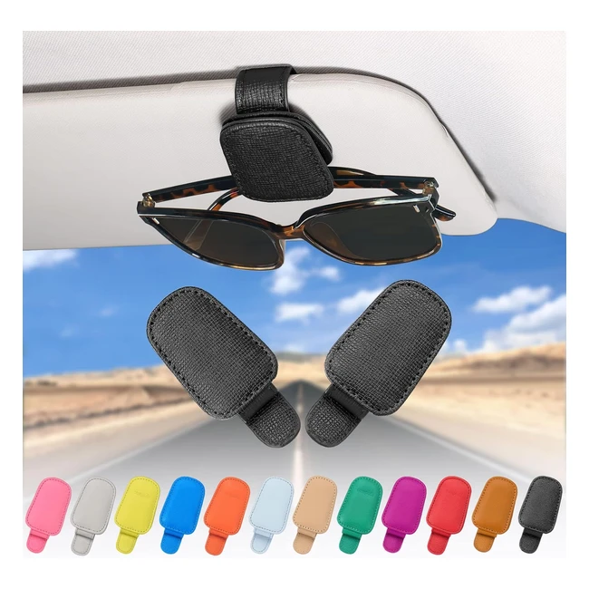 Soporte de gafas para coche de cuero autntico - Quipuda 2 unidades