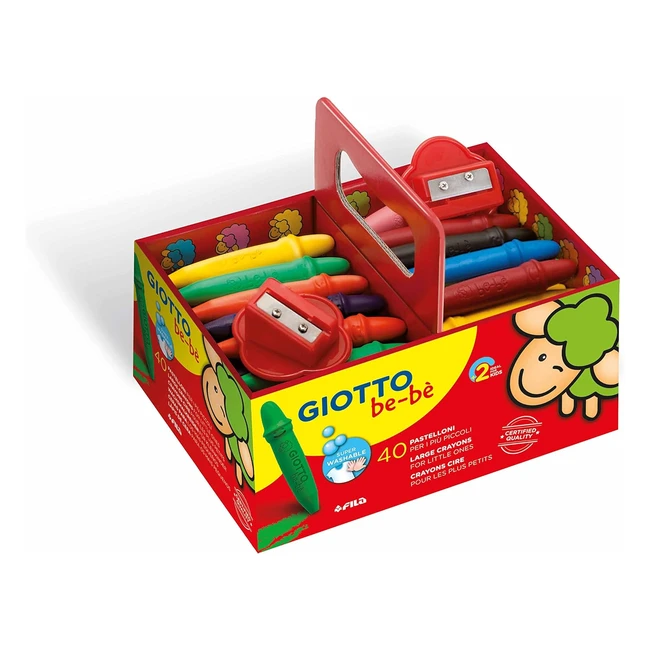 Giotto Beb Schoolpack 40 Maxi Crayons Cire + 2 Taillecrayons