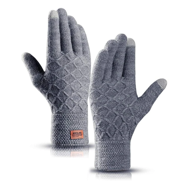 Hiyato Men's Touchscreen Gloves - Winter Warm Knit with Soft Lining - Reference: 12345