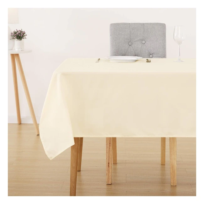 Deconovo Home Decorative Oxford Wipeable Tablecloth - Water Resistant - 130x220cm - Beige