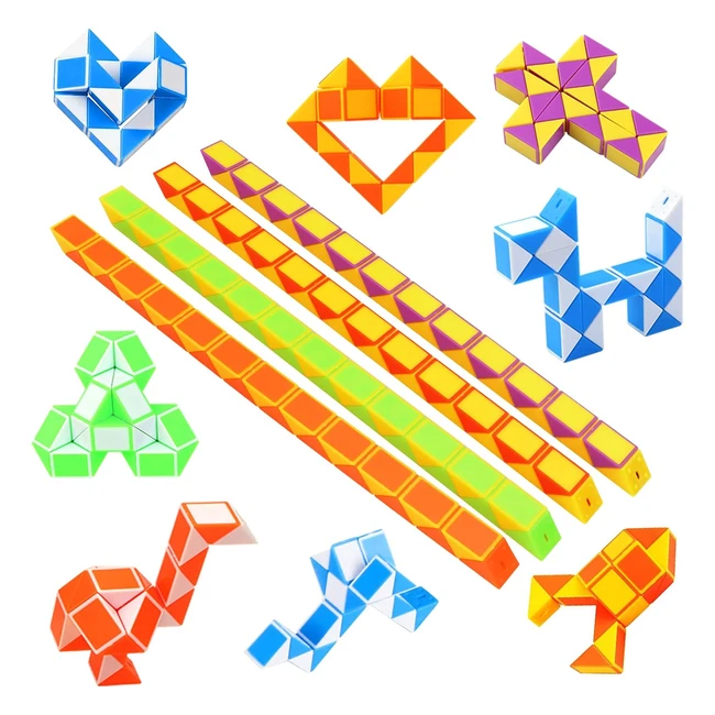 Jophek Mini Magic Snake - Serpent Magique Casse-tête Enfant - Puzzle Toys - Cube 24 Paragraphes et 12p