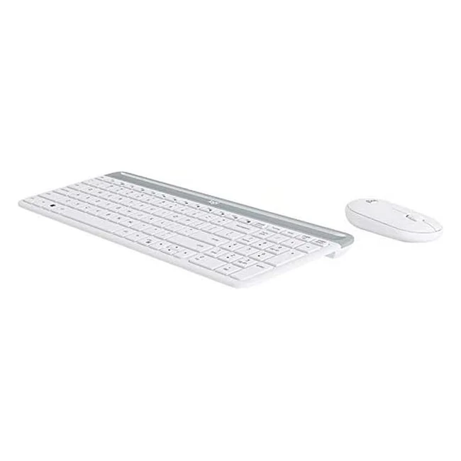 Logitech MK470 Kit Mouse e Tastiera Layout Tedesco QWERTZ Bianco - Ultrasottil