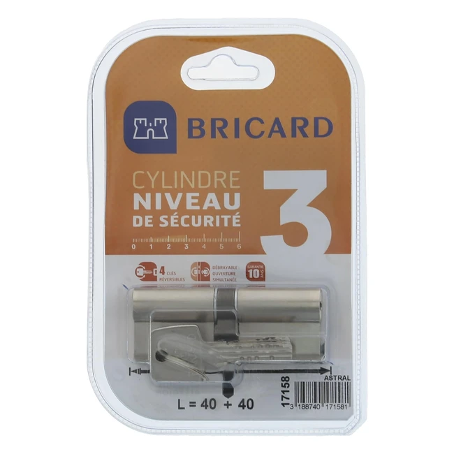 Cylindre dbrayable Bricard Astral 29 en laiton nickel 10 pistons - Protection