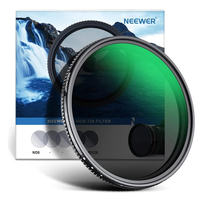 Filtro ND Variabile Neewer 72mm ND8-ND128 - Ultra Sottile Idrorepellente Resis