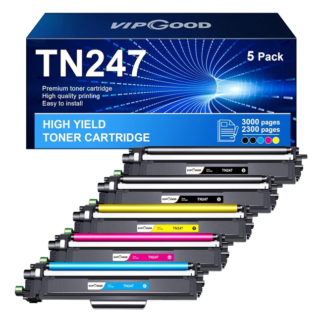 Cartouches de toner compatibles VIPGOOD TN247 TN243 pour Brother - Pack de 5