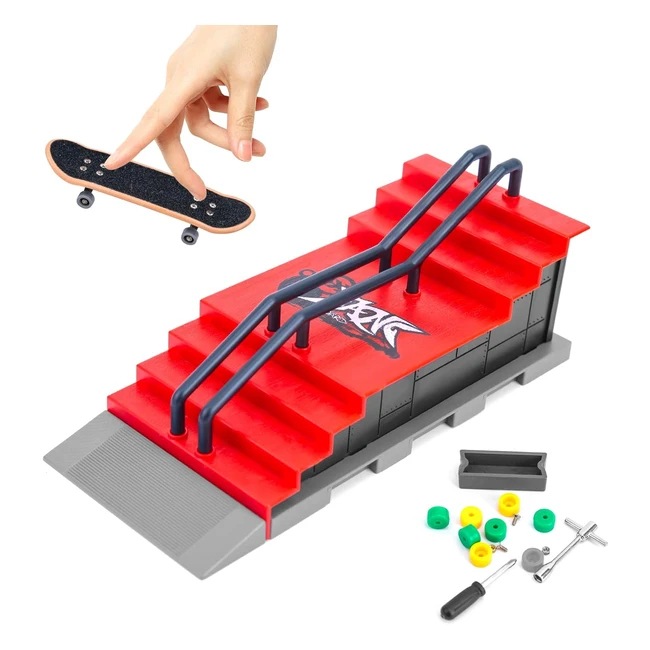 Kit de Rampa para Monopatín para Dedos - Gr8ware Mini Monopatín y Juguete de Skatepark - ¡Diviértete y Entrena tus Habilidades!