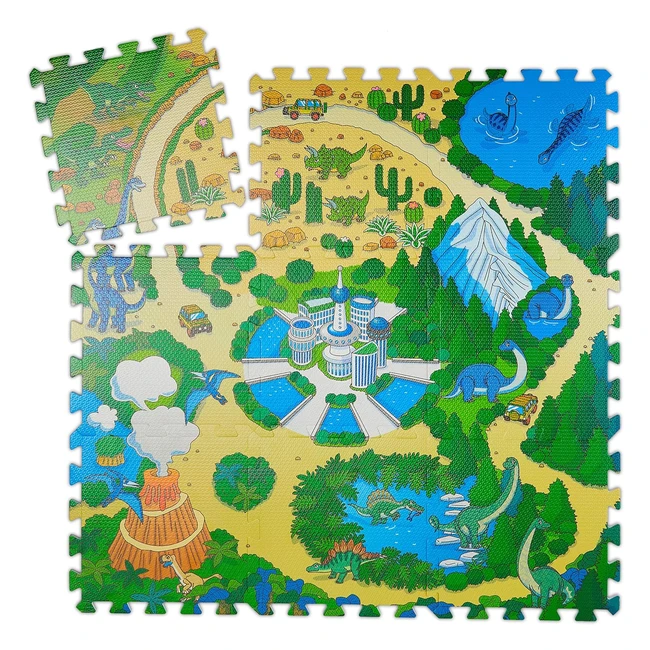 Tapis de jeu puzzle enfants relaxdays, sans polluants, mousse EVA, 90x90 cm, multicolore