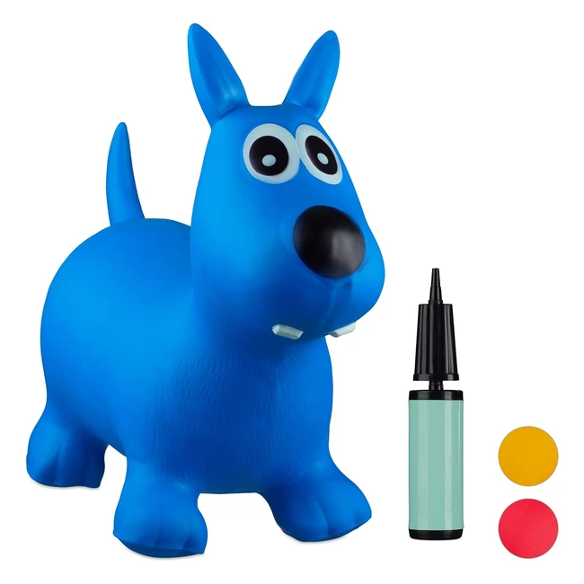 Saltador hinchable perro para nios hasta 50 kg - Color azul - Reljate Days