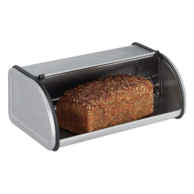 Bote  pain inox Relaxdays 10023832 - Conserver pain viennoiserie gteaux 