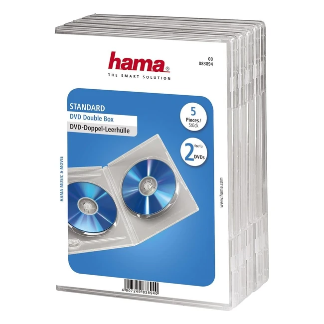 Carcasas dobles transparentes para DVD - Hama (Pack de 5)