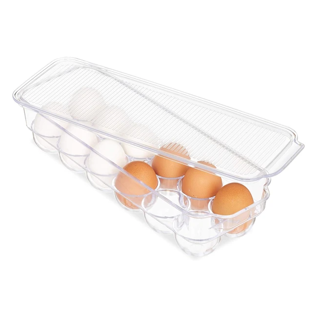 Boîte à œufs Relaxdays 12 couvercles empilables entretien facile réfrigérateur plastique clair
