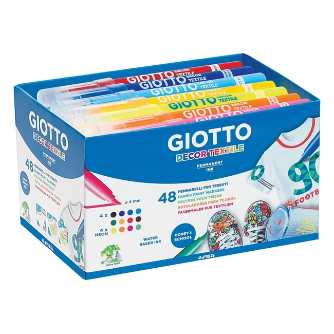 Set de 48 rotuladores permanentes para tejido Giotto Decor