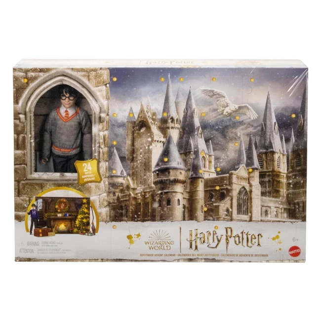 Harry Potter Gryffindor HND80 Adventskalender 24 Türen magische Überraschungen Hogwarts Gemeinschaftsraum lebensechtes Gesicht für Fans ab 6 Jahren