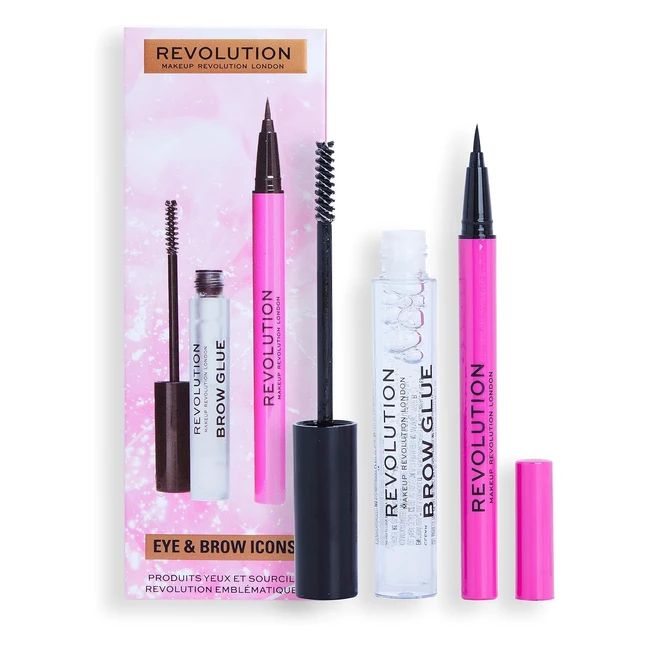 Makeup Revolution Eye Brow Icons Gift Set - Glue, Eyeliner