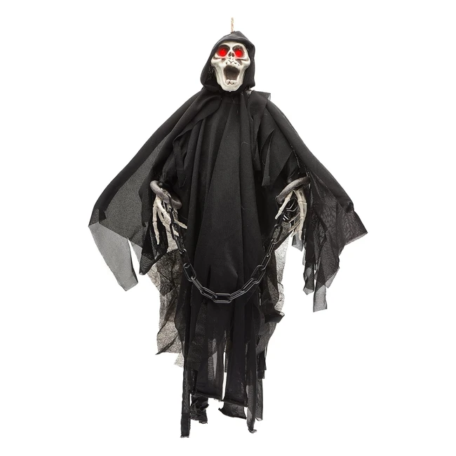 Esqueleto Fantasma Animado Prextex con Ojos Rojos - Decoración Halloween