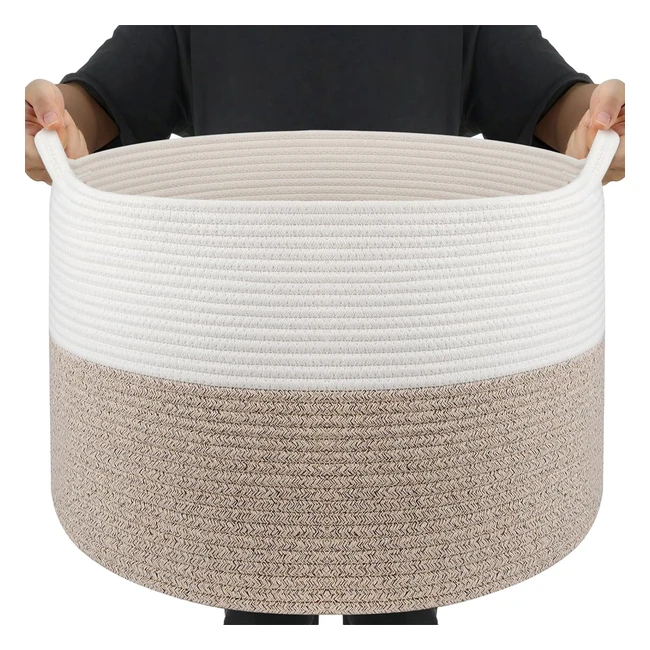 Canasta de cuerda de algodn Maliton 55x55x35cm - Grande resistente y prctic