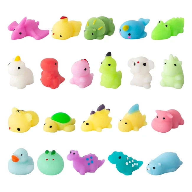 Lot de 21 jouets squishy mochi kawaii noctiluque anti-stress pour enfant fille