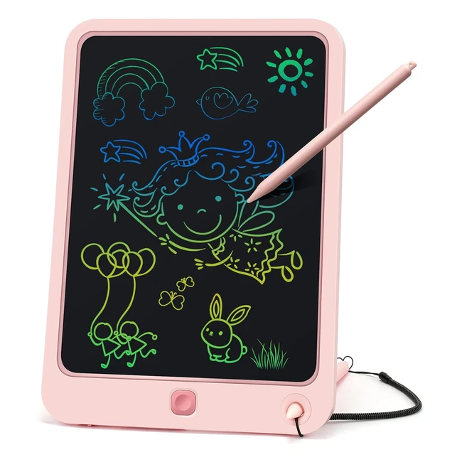 Tableau d'écriture LCD Smasiagon pour enfants - Jouet éducatif - 10 pouces - Rose